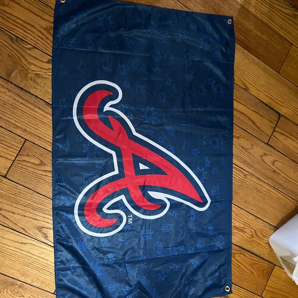 Stylish Navy and Red Home Bath Flag